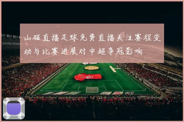 山猫直播足球免费直播关注赛程变动与比赛进展对中超争冠影响